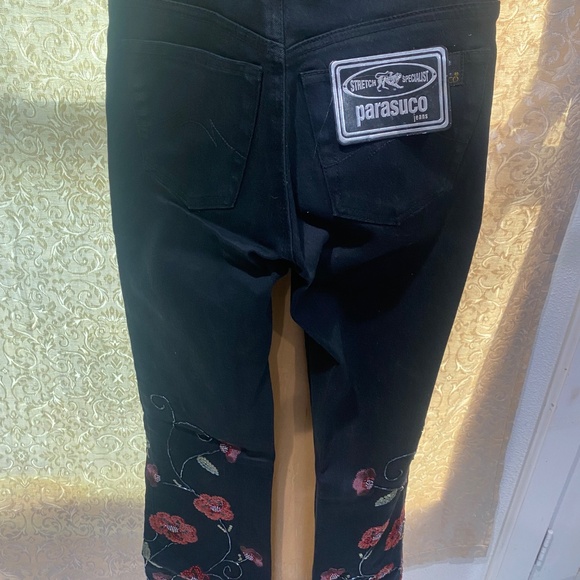 Ladies Vintage Embellished Black Parasuco Jeans Sz 26 - Picture 3 of 14